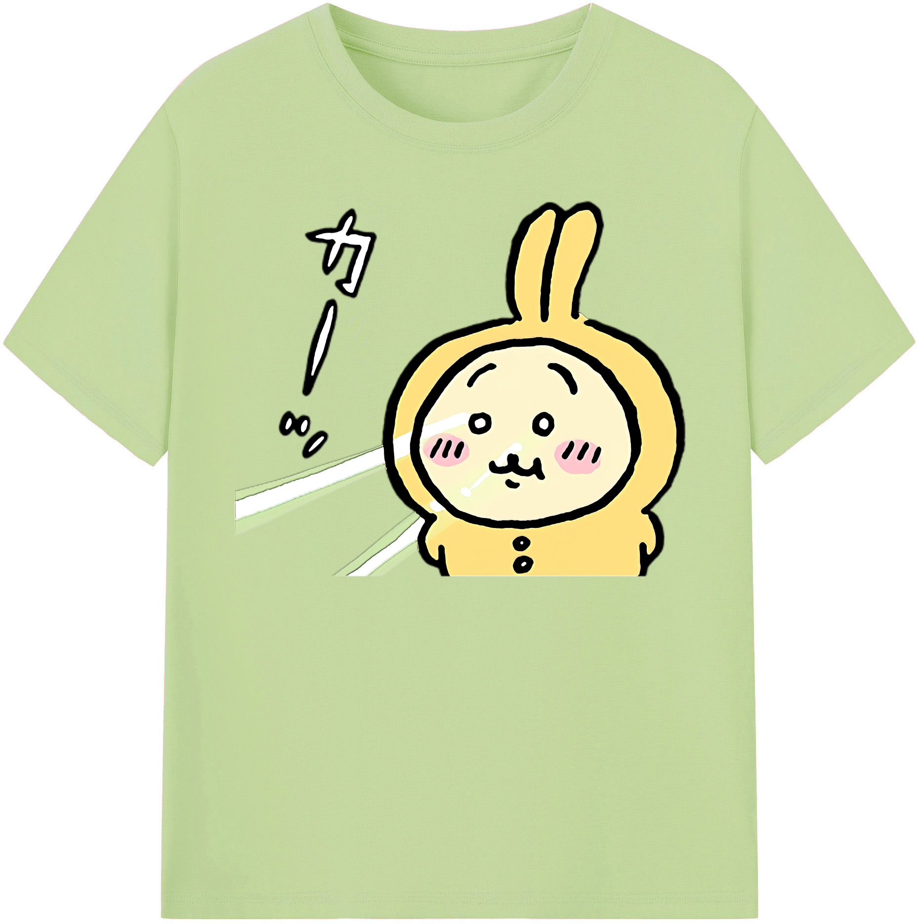 （画像用） ちいかわ うさぎ Chii-kawa usagi 綿100％半袖Tシャツ（フロントプリント）